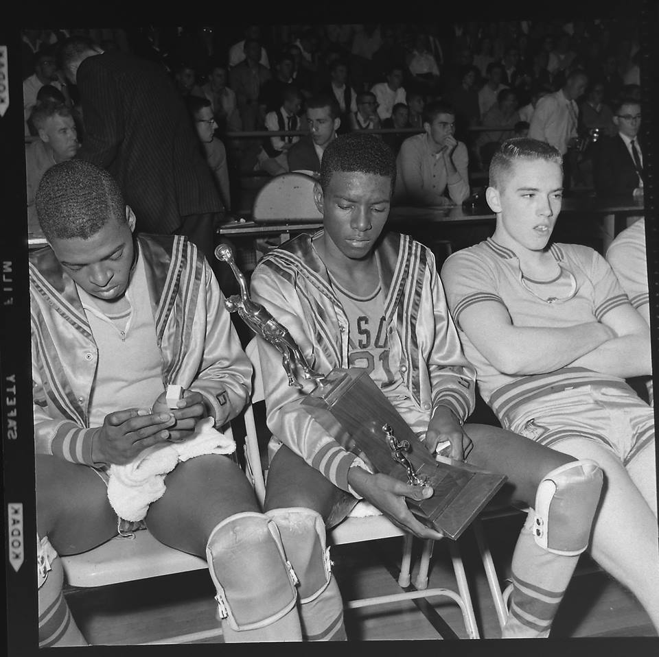 #291 PARSONS VIKINGS L TO R MELVIN COLUMN, SAMMY ROBINSON & JACK CRANE 1961