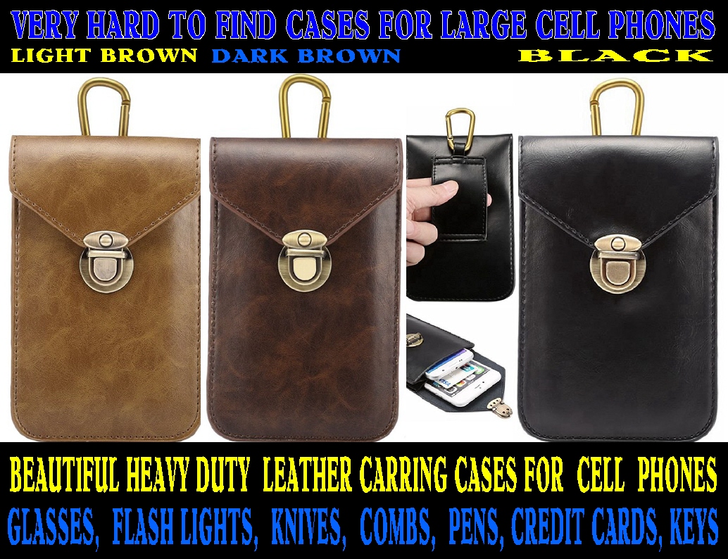 #158 BEAUTIFUL LEATHER, VERY HARD TO FIND, EXTRA LARGE CELL PHONE CARRYING CASE, GREAT KEY HOLDER, NO MORE HOLEY POCKETS 6.5