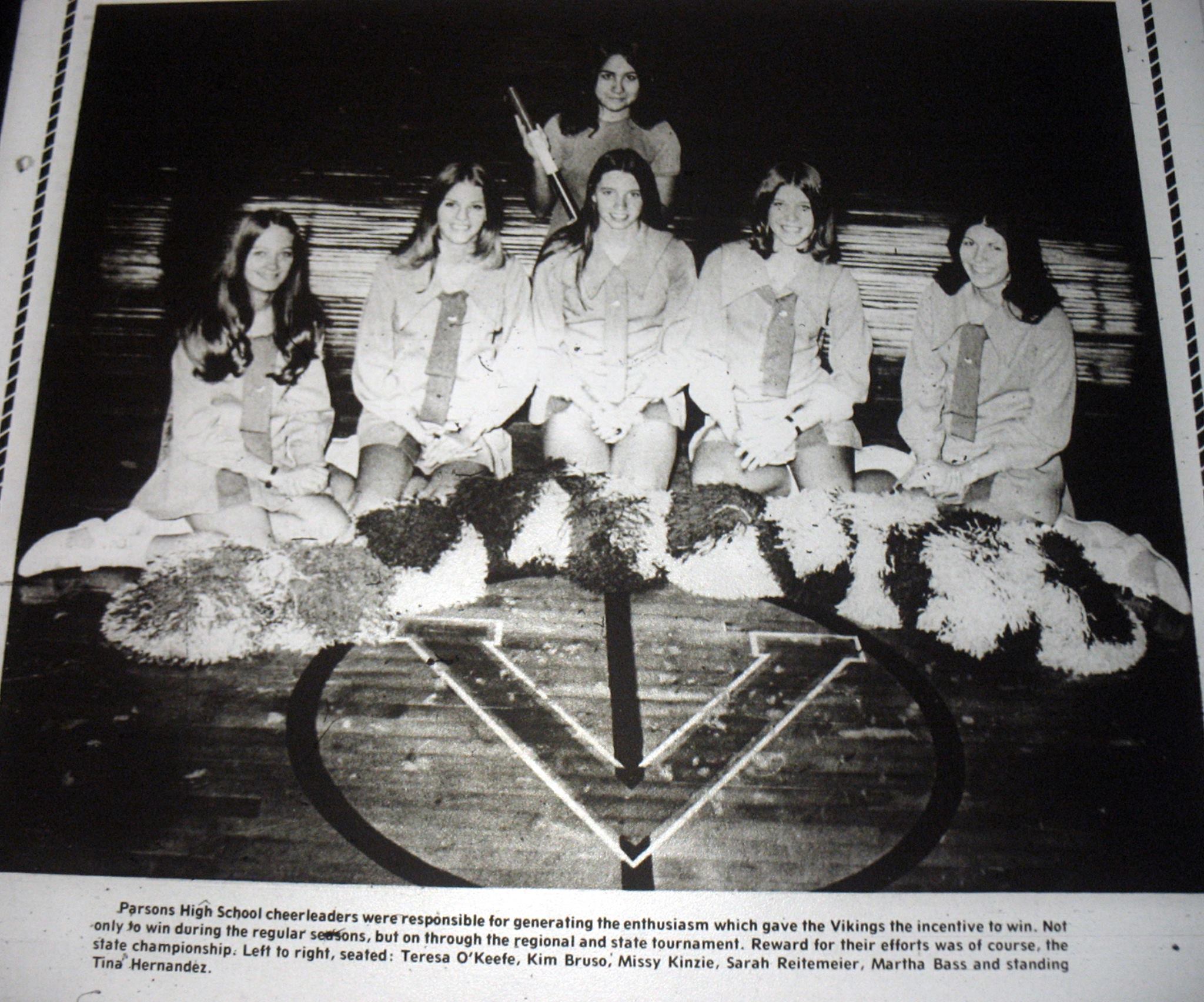 #12 P3  Cheerleaders for Parsons High School's 1973 State Champion Basketball Team