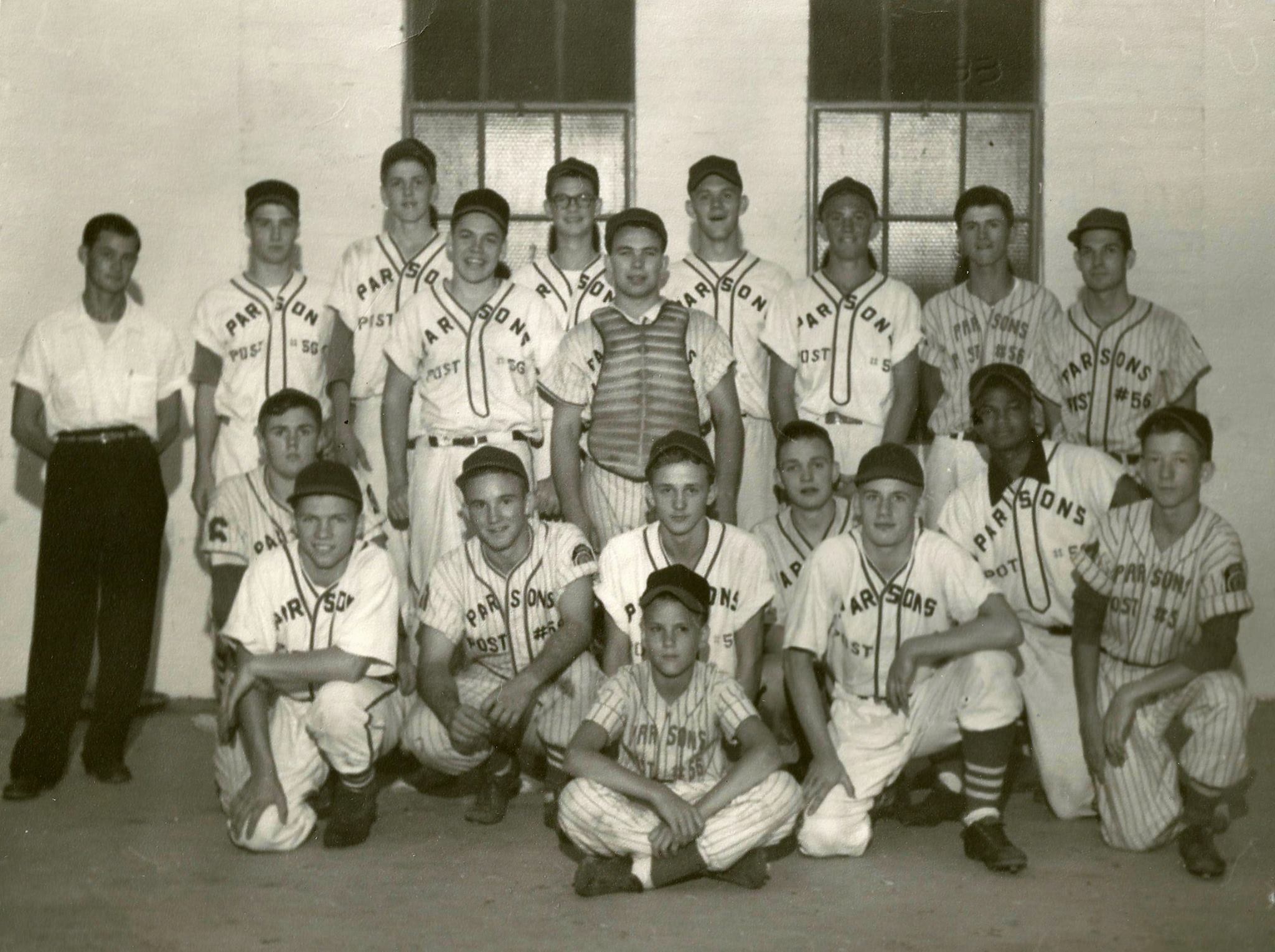 #46 PARSONS 1956 AMERICAN LEGION CHAMPIONSHIP BASEBALL TEAM - THE ST. LOUIS CARDINALS IN PARSONS KANSAS IN 1918