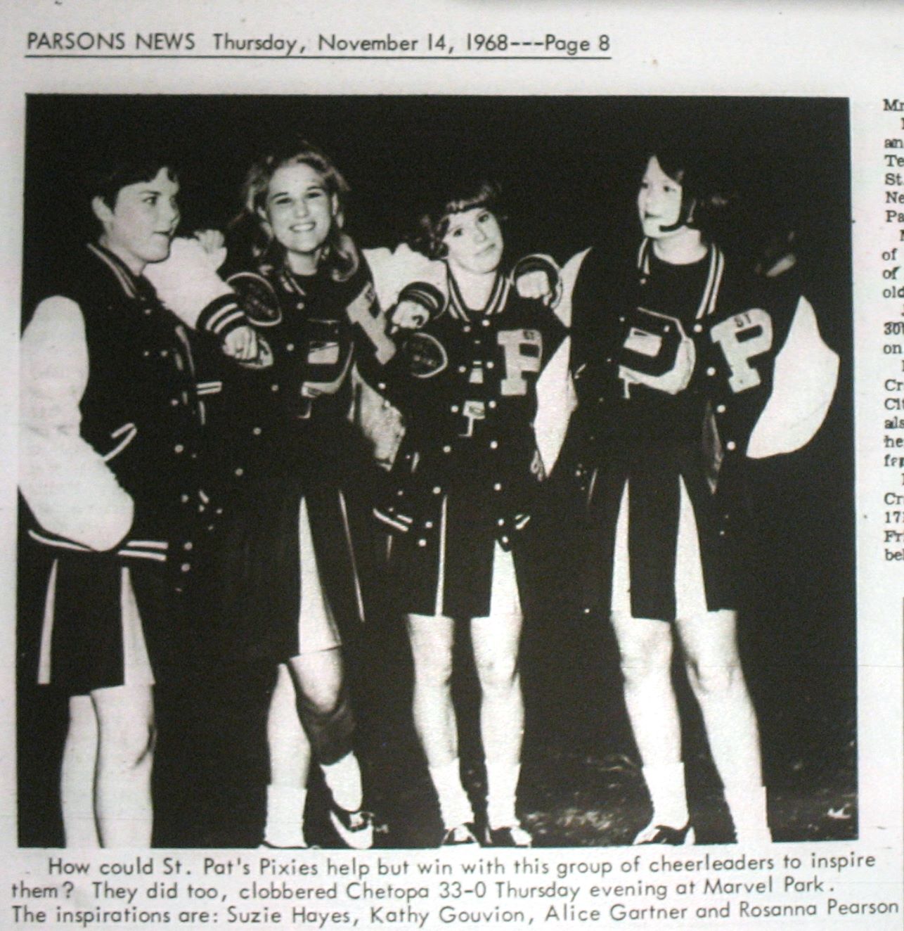 #76 St. Pats Cheerleaders 1968