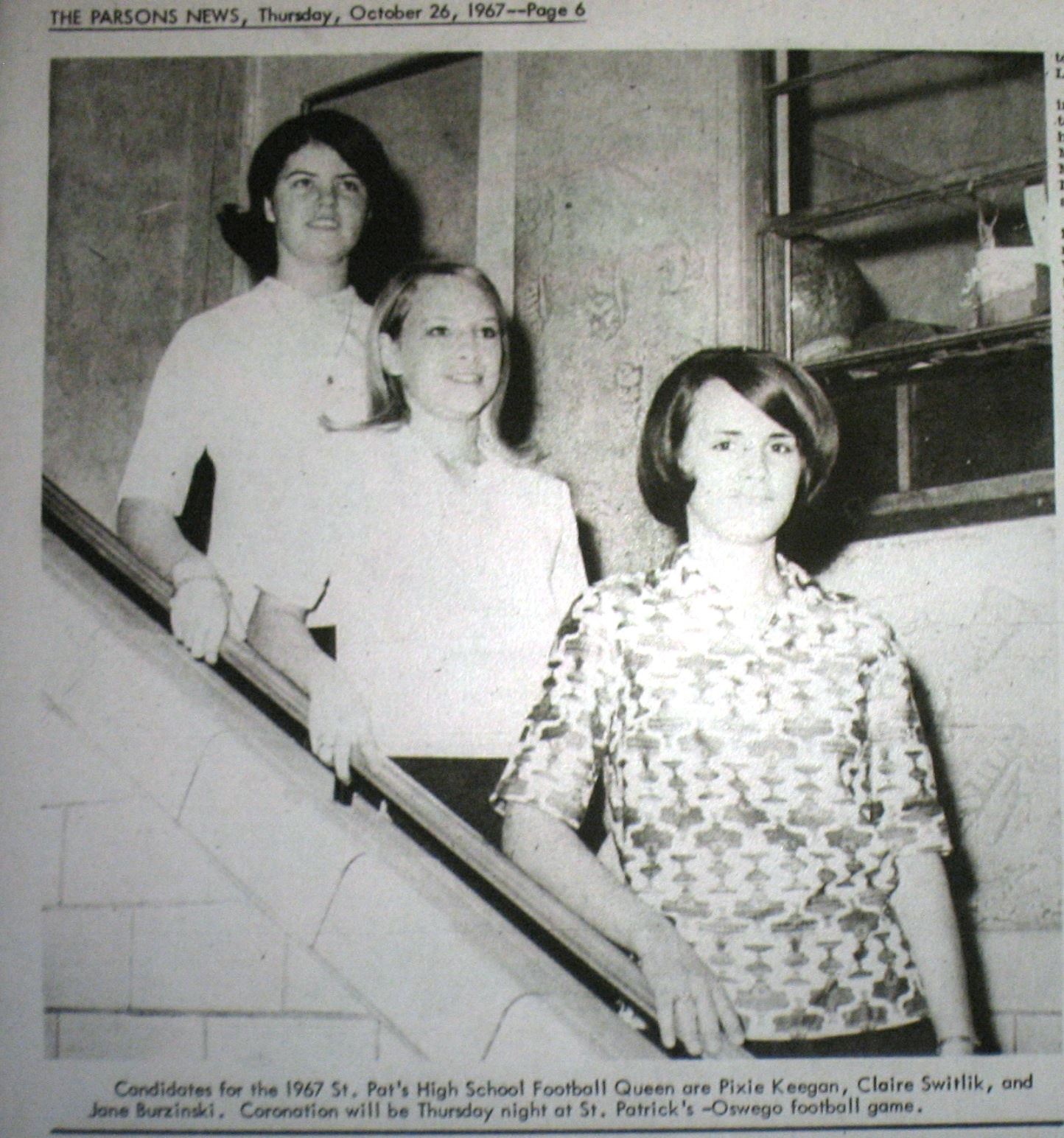 #79 St. Pats Football Queen Candidates 1967
