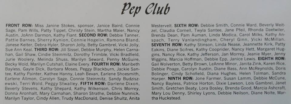 #36 PEP CLUB NAMES