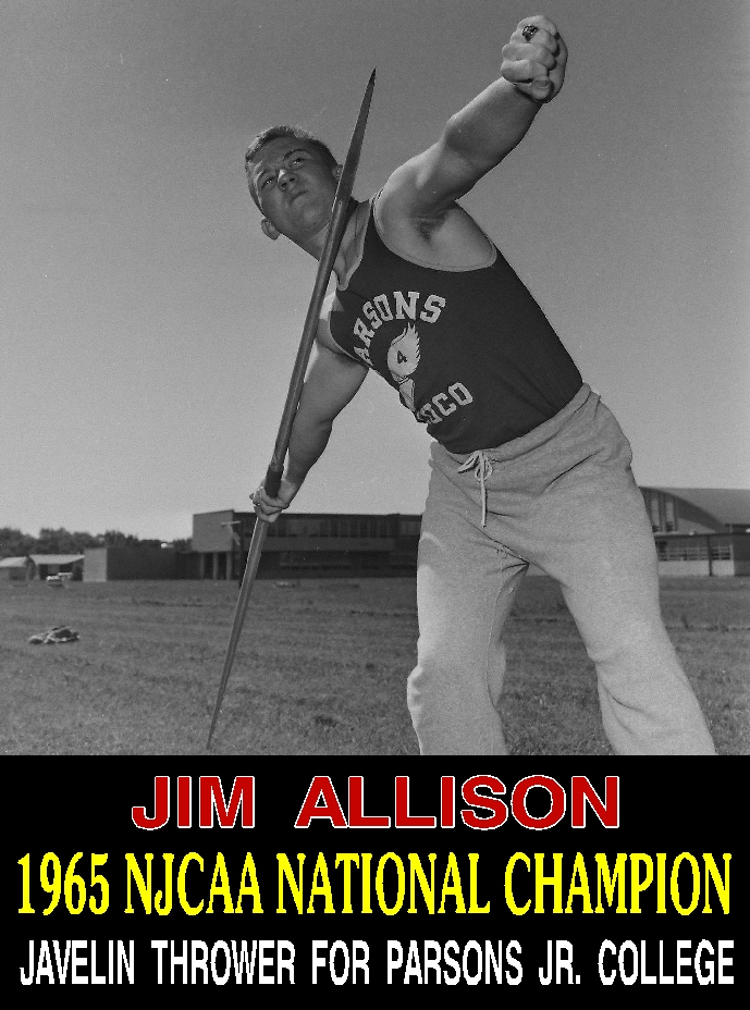 #53 JIM ALLISON 1965 NJCAA NATIONAL CHAMPION JAVELIN THROWER FROM PJC