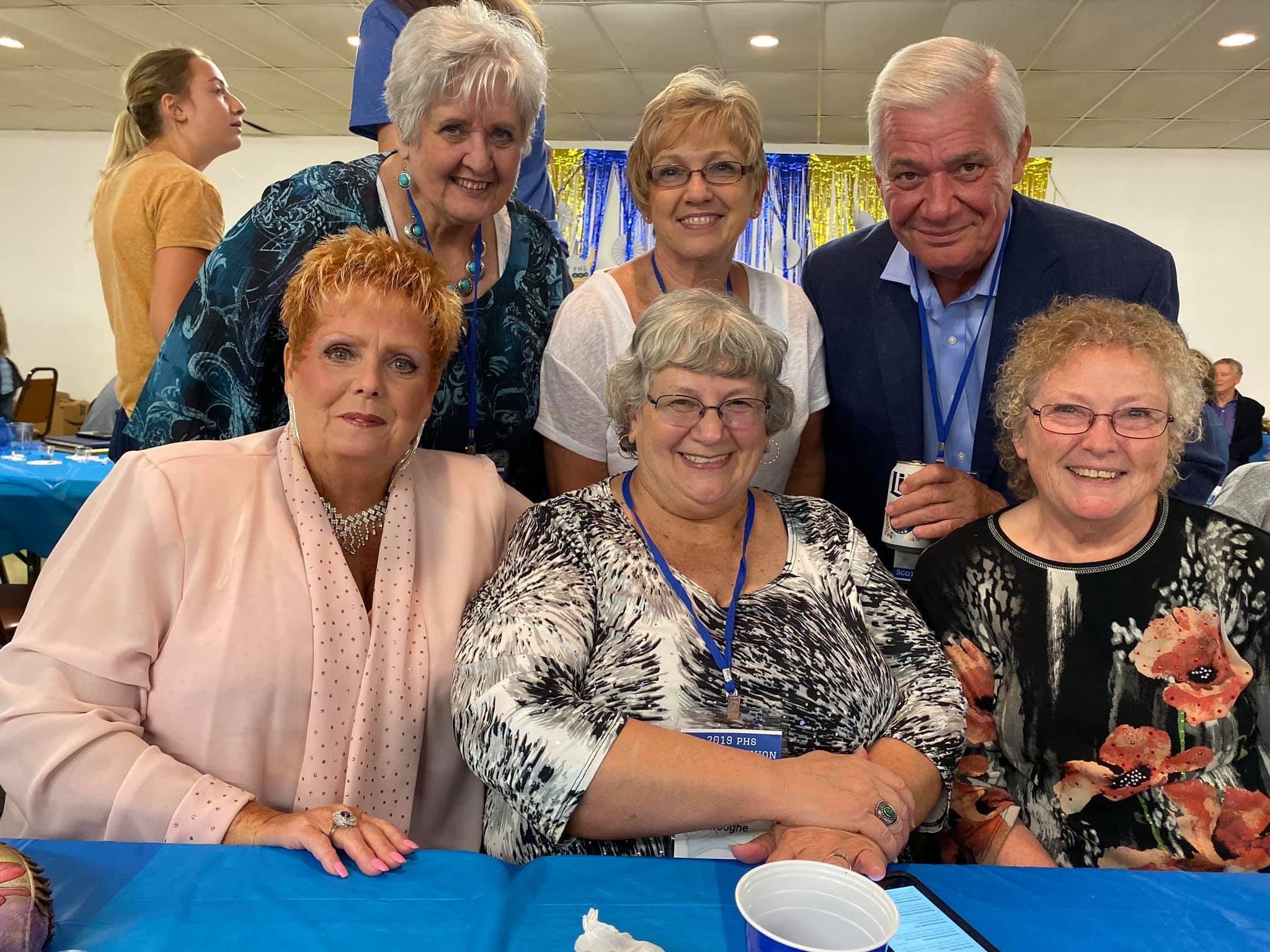 #106 HELEN TOLMAN, MARY MUNNINGER, ?, SANDY BANAHASKY, CHRISTY STIENMETZ, NANCY AUSTIN 2019 PHS GOLDEN REUNION