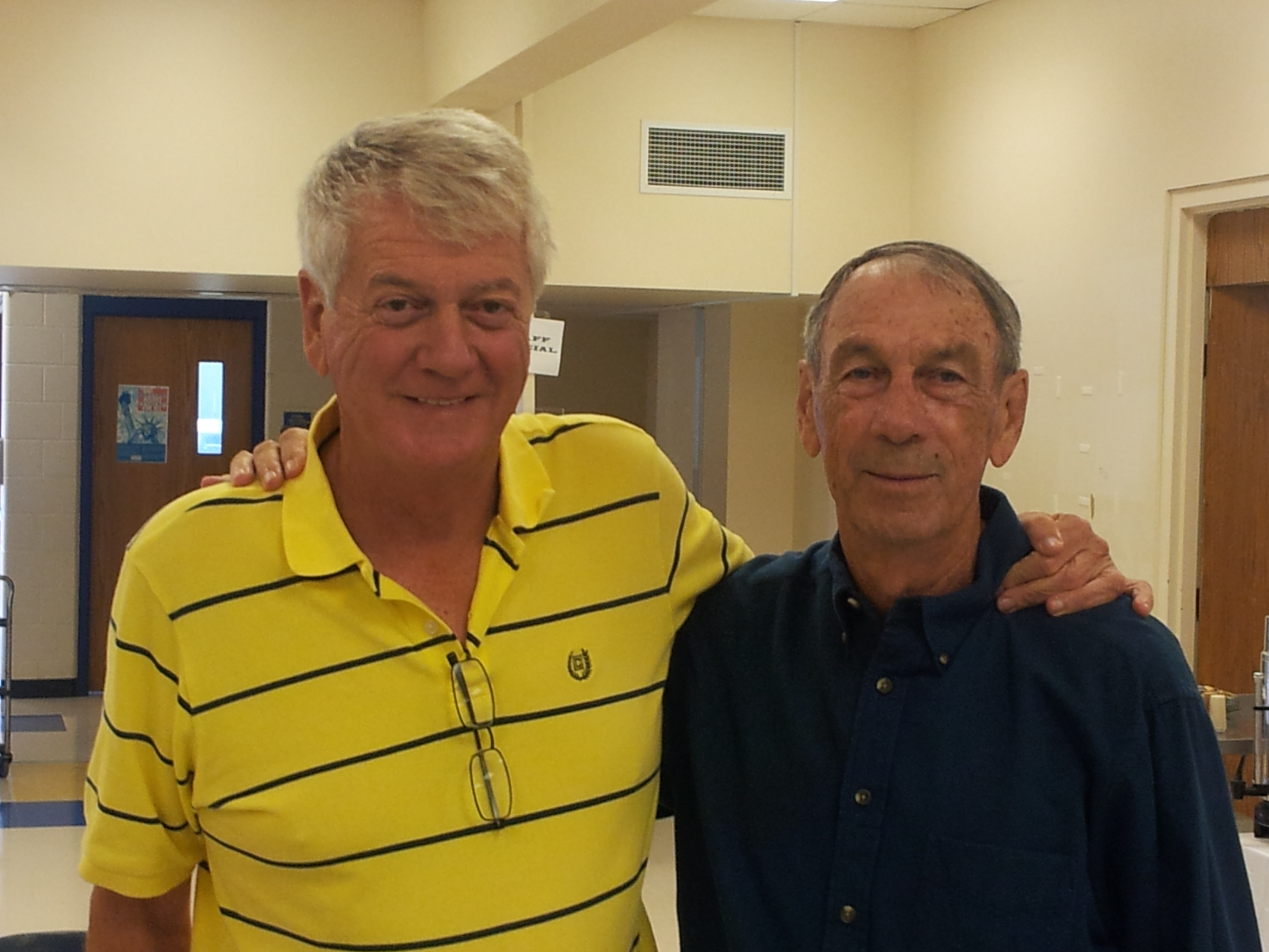 #290 PARSONS HIGH SCHOOL SUPERSTAR BASKETBALL PLAYERS DARRELL ENGLAND LEFT & LEONARD KELLEY ON THE RIGHT. GOLDEN REUNION 10-4-15 PARSONS WAS NJCAA NATIONAL CHAMPIONS IN 1960 WITH LENOARD KELLY