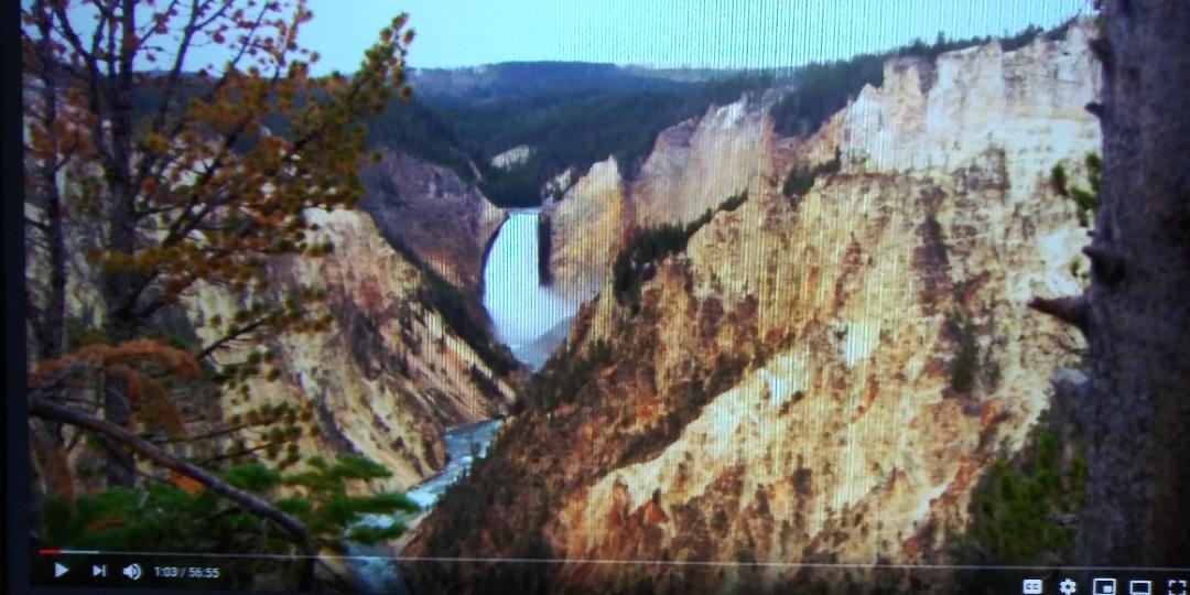 #84 BARBARA TOLMAN LINDEN PAINTED A PICTURE OF YELLOWSTONE FALLS SITTING IN ABOUT THIS SPOT WHEN WE WENT TO YELLOWSTONE IN 1968